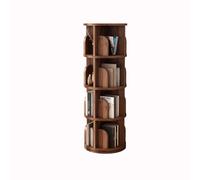 Floor Bookshelf Book Shelf For Bedroom Space Saving Bookshelf Rotating 360°bookcase For Small Spaces High-capacity,Approximately 40 Books Per Layer,Barrier And Installation Tools(Walnut,4Layers)