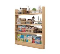 Floor Bookshelf Wide 20in - 47in Book Shelf For Wall Bookcases For Small Spaces Behind The Door Bookshelves For Living Room Book Display Space Saving Furniture Solid Wood Simple Installation(47in)