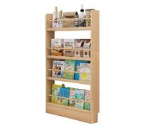 Floor Bookshelf Wide 20in - 47in Book Shelf For Wall Bookcases For Small Spaces Behind The Door Bookshelves For Living Room Book Display Space Saving Furniture Solid Wood Simple Installation(28in)