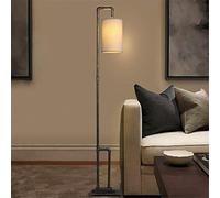 Floor Lamp Floor Lamp Rustic Retro Chinese Do The Old Silver Rust Color Wrought Iron Water Pipe Fabric Standing Lamp 1.65M with Foot Switch for Bar Cafe Restaurant Living Room Bedroom Office