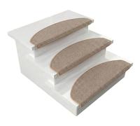 Floordirekt 1 tappetino per gradini interni per scale, tappeto per scale, tappeto autoadesivo, per gradini, protezione scale, tappeto per gradini (Londra, beige, 65 x 23 cm, semicircolare)