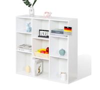 Floordirekt Libreria, scaffale bianco con 9 scomparti, 30 x 97,7 x 97,5 cm, divisorio per cameretta dei bambini, soggiorno, ufficio e camera da letto (Arkansas)