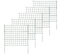 Floordirekt Recinzione per laghetto da giardino, set completo di 5 recinzioni dritte, per giardino, recinzioni a griglia, per animali Pablo (verde)