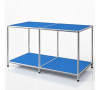 Floordirekt Scaffale in metallo, credenza - blu, cromato, 46 x 80 x 40 cm - Sistema modulare ad incastro dal design moderno, scaffale in metallo per soggiorno, ufficio, corridoio - Scaffale a cubi