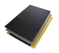 Floordirekt Tappetino anti-fatica, 90 x 50 cm, colore nero, ergonomico, superficie a coste, antiscivolo e ammortizzante