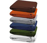 Floordirekt - Telone protettivo di copertura, per campeggio, giardino, attività all'aperto, camion e rimorchi, impermeabile, con occhielli, 1,5 x 6 m, 9 m², 100 g/m², motivo mimetico