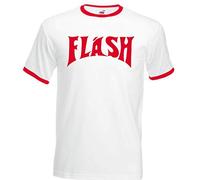 Floordrobe Abbigliamento Flash Gordon T Shirt 80s Queen Colore: bianco. S