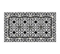 Floori Tappeto Arredo Arabic Stile Orientale Salotto Camera Passatoia Cucina Con Antiscivolo Made in Italy (Nero, 65x115 cm)