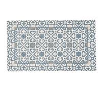 Floori Tappeto Arredo Arabic Stile Orientale Salotto Camera Passatoia Cucina Con Antiscivolo Made in Italy (Azzurro Topazio, 65x220 cm)