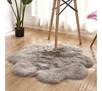 FLOORMATJING Morbido tappeto in pelliccia di agnello, a forma di fiore, a pelo lungo, per bambini, giocare in dormitorio, per camera da letto, soggiorno, D, 45 x 45 cm