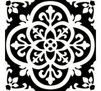 WallPops FP2475 Piastrelle per pavimenti gotiche peel & stick, nere, set di 10 pezzi