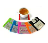 Floppy Disk Coaster Videogiochi Memorabilia Nerd Office Set di 6 Floppy Disk Decor Computer Geek Regali per Geek e Nerd Cool Gadget da ufficio Regali Nerd per Uomini Programmatore Tazza Sottobicchieri
