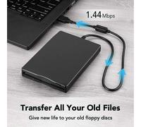 FLOPPY DISK ESTERNO USB 2.0 1.44Mb LETTORE DRIVE NERO PORTATILE SLIM Plug Play