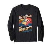 Floppy Disk Ma Nessun Amico Floppy Retro Tech Humor Lover Maglia a Manica