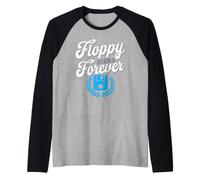 Floppy Disk Retro Tech Nostalgia Old School Computing Umorismo Maglia con Maniche Raglan