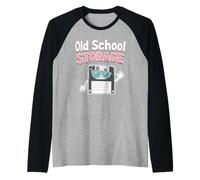 Floppy Disk Retro Tech Nostalgia Old School Computing Umorismo Maglia con Maniche Raglan