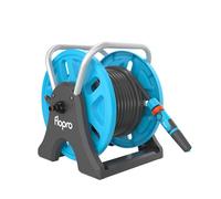 Flopro - Avvolgitubo da giardino EVERYDAY 20m: 2 in 1 ideale come avvolgitubo autoportante o montato a parete. Telaio robusto per una maggiore stabilità. Completo di set di connettori e ugelli