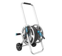 Flopro - Carrello portagomma in metallo resistente su ruote da 50 m: robusto telaio per stabilità, manico regolabile e ruote larghe. Completo di connettori per tubi e ugello SUPERGRIP. Adatto a tutte
