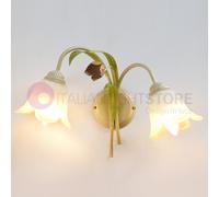 FLORA Applique a 2 Luci in Ferro Decorato Stile Floreale