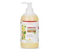 FLORA BagnoDoccia Orientale BIO-BDIH 500 ml - Detergente Delicato con Tensioattivi da Zuccheri, Proteine del Riso & OE di Arancio, Ylang-Ylang, Patchouli, Amyris - Aroma Sensuale Tonificante