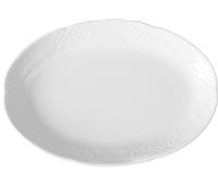 HENDI Piatto ovale, bordi rinforzati, smalto di qualità, resistenza agli impatti e all'usura, adatto al microonde e alla lavastoviglie, 330x225mm, porcellana bianca