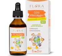 FLORA Olio da Massaggio BimBìo 100 ml BIO-BDIH - Olio Nutriente per Bambini 0-12 anni con Mandorle Dolci, Girasole & Oli Essenziali di Arancio • Mandarino • Vaniglia, Formula 100% Vegetale, Vegan