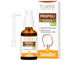 FLORA Propoli Alcolico BIO-CODEX, Integratore Spray Orale 30 ml | Con oli essenziali puri 100% e ingredienti da agricoltura biologica e biodinamica; flacone spray con cannula