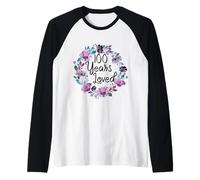 Floral 100 Years Old 100th Birthday Women's 100 Years Loved Maglia con Maniche Raglan