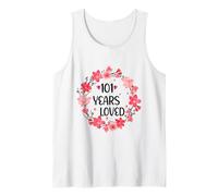Floral 101 Years Loved Women 101 Years Old Cool 101th B-Day Canotta