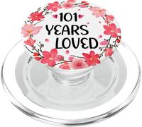Floral 101 Years Loved Women 101 Years Old cool 101th B-day PopSockets PopGrip per MagSafe
