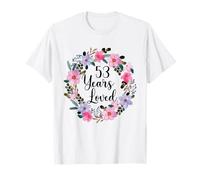 Floral 53 Year Old 53th Birthday Men Women 53 Years Loved Maglietta