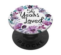 Floral 56 Years Old 56th Birthday Women's 56 Years Loved PopSockets PopGrip Adesivo