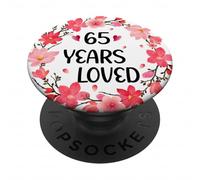 Floral 65 Years Loved Women 65 Years Old cool 65th Birthday PopSockets PopGrip Adesivo