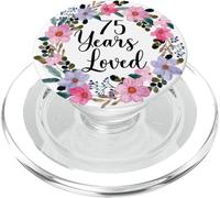 Floral 75 Year Old 75th Birthday Men Women 75 Years Loved PopSockets PopGrip per MagSafe