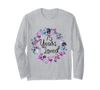 Floral 75 Years Old 75th Birthday Women's 75 Years Loved Maglia a Manica