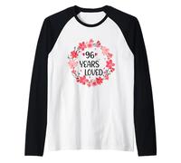 Floral 96 Years Loved Women 96 Years Old Cool 96th Birthday Maglia con Maniche Raglan