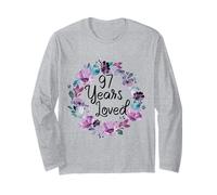 Floral 97 Years Old 97th Birthday Women's 97 Years Loved Maglia a Manica