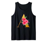 Floral A Alphabet Cute Initial Monogram Letter A Graphic Canotta
