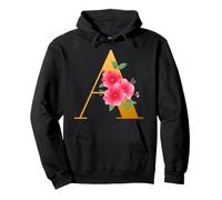 Floral A Alphabet Cute Initial Monogram Letter A Graphic Felpa con Cappuccio