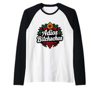 Floral Adios Bitchacos Divertente Ispanico Pensione Divertimento in pensione Maglia con Maniche Raglan