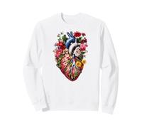 Floral Anatomical Heart Spring Lover Nurse Felpa