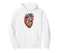 Floral Anatomical Heart Spring Lover Nurse Felpa con Cappuccio