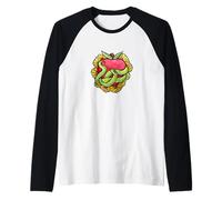 Floral Apple Snake Adamo ed Eva Era Incorniciato Maglia con Maniche Raglan