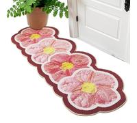 Floral Bath Rug,47.2x19.6 Inch Non Slip Kitchen Carpet | Washable Absorbent Bathroom Rugs | for Home Indoor Bedroom Living Room Floor Decor