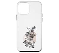 Floral Book & Bloom Bookish Lover Minimalist Line Art Floral Custodia per iPhone 12 mini