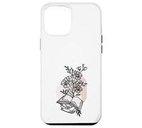 Floral Book & Bloom Bookish Lover Minimalist Line Art Floral Custodia per iPhone 12 Pro Max