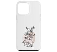 Floral Book & Bloom Bookish Lover Minimalist Line Art Floral Custodia per iPhone 13 Pro Max