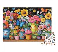 Floral Butterfly Garden Puzzle 1000 Pezzi Recycled Potted Flowers Puzzles per Bambini Gioco Genitore-Bambino Props Developing Bambini‘s Intelligence Educational 38x26cm/1000pcs