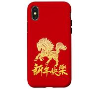 Floral Chinese New Year 2026 Year of the Fire Horse Lunar Custodia per iPhone X/XS