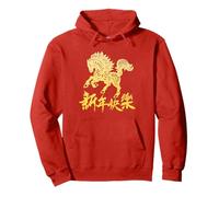 Floral Chinese New Year 2026 Year of The Fire Horse Lunar Felpa con Cappuccio